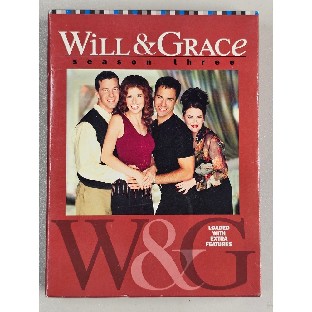 Will & Grace Season Three 3 DVD Set 4-Disc Box Set 2004 NBC Sitcom Comedy 16301